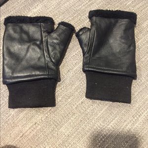 Faux leather Fingerless gloves